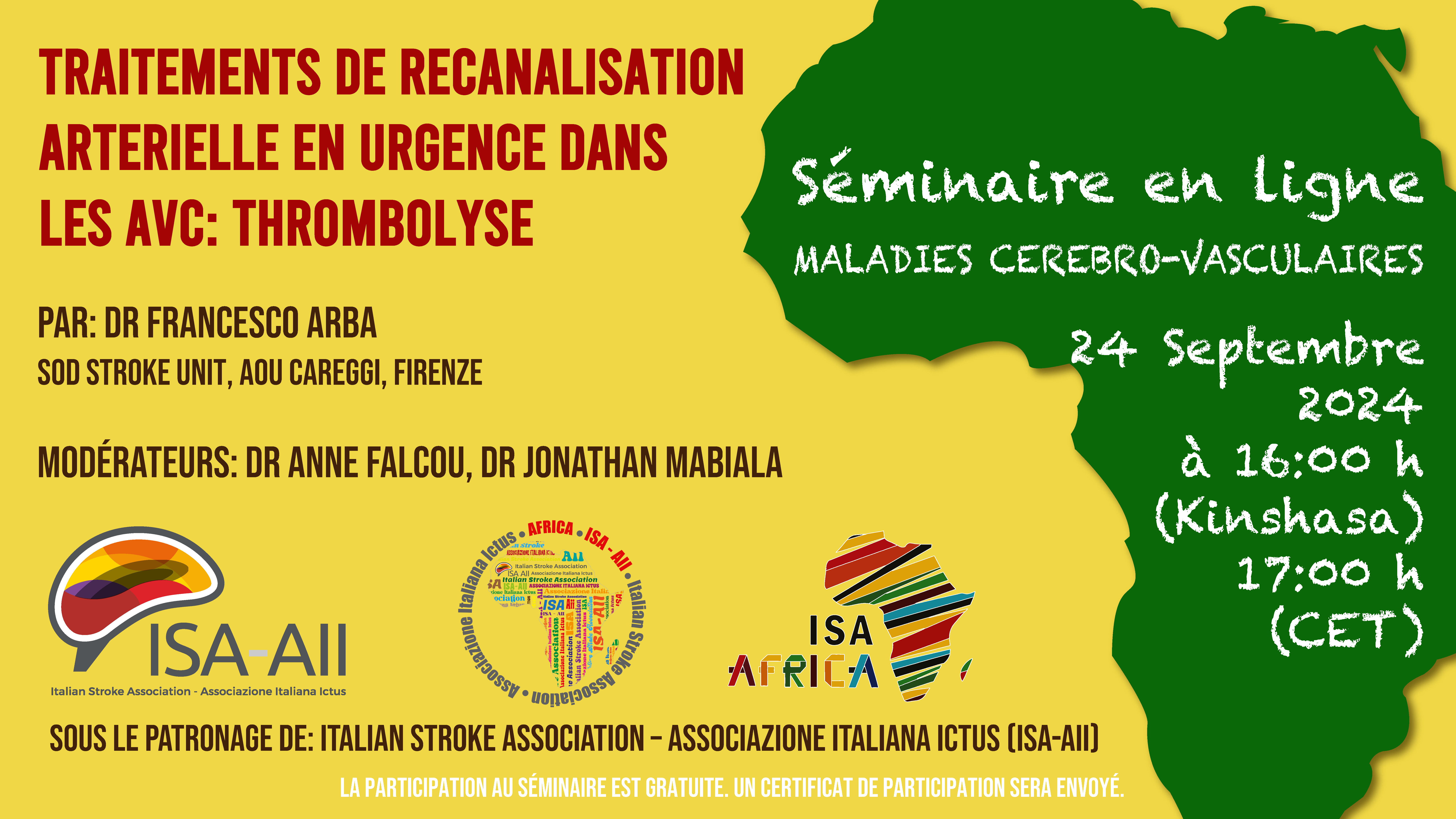 Traitements de recanalisation artérielle en urgence dans les AVC: thrombolyse